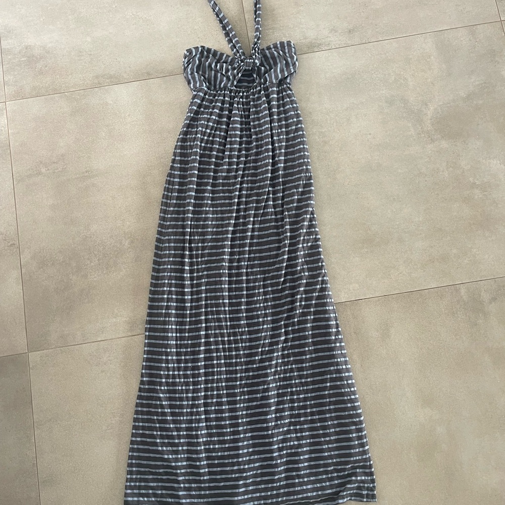 Splendid Striped Gray Maxi Dress